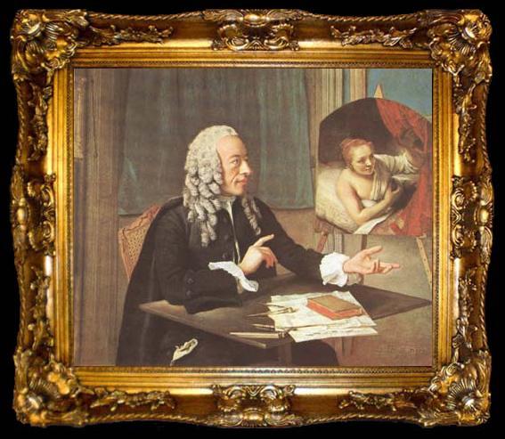 framed  Jean-Etienne Liotard Portrait of Franqois Tronchin (mk08), ta009-2